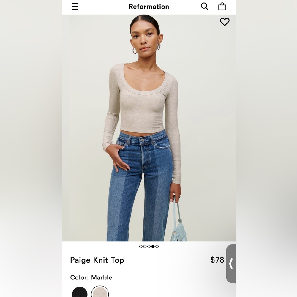 Reformation Paige Knit Top Marble color M size